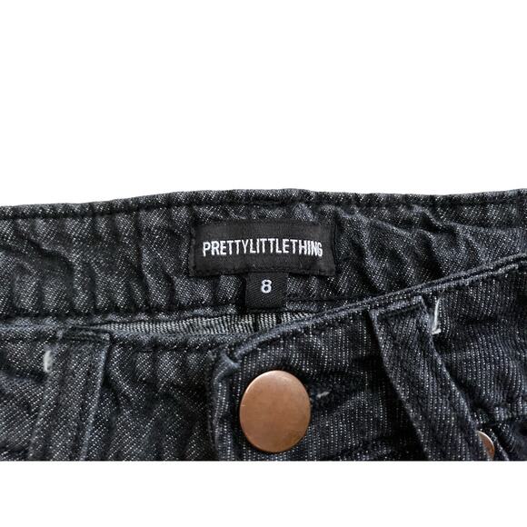 PRETTY LITTLE THING Womens Size US 4 UK 8 High Rise Cotton Gray Straight Jeans - Picture 6 of 6